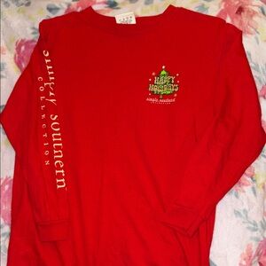 Simply Southern Red Kids Long Sleeve Happy Holidays Tee